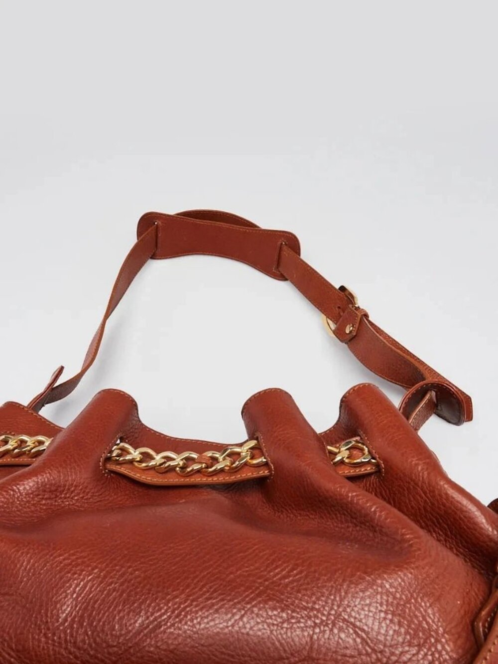 Burberry Brown Pebbled Leather Margaret Shoulder Bag - Picture 8 of 12